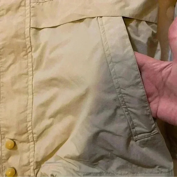 VGT EXODUS Windbreaker Jacket Hooded Front Pockets Zip-up Cream/Beige Size L - Picture 9 of 16